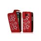 Cover shell Case for Samsung i5800 Galaxy Teos pattern red flowers + film (Electronics)