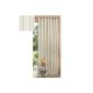 Striped decorative taffeta curtain, opaque and translucent, slightly shiny decorative fabric, 245x140, cream 03930