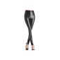 JNTworld women sexy wet look shine leggings faux leather liquid metal sealed with a large size Small (Sports)