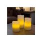 Set of 3 LED Candles with Remote Control Cells and Fragrance Vanilla of Lights4fun
