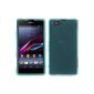 Silicone Case for Sony Xperia Z1 Compact - transparent turquoise - Cover Cubierta PhoneNatic ​​+ protection film (Electronics)