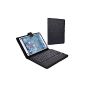 Universal Folio Case Cooper Cases (TM) Executive Infinite Black with Keyboard for Samsung Galaxy Tab 3 Lite 7.0 (T110) / 3G (T111) (leather cover, integrated kickstand, closing? Elastic strap, English QWERTY keyboard) (Electronics)
