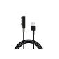iProtect magnetic USB Charging Cable Black for Sony Xperia Z1 L39h, Z Ultra XL39h, Z1 Compact, Z2, Z3, Z3 Compact (Electronics)