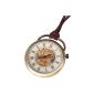 Men's pocket watch skeleton QualitŠt mechanical movement manual winding ršmische digits in vintage style - PW17 (clock)