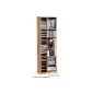 HomeStore Global, Holiday Gift, storage shelves for CDs, DVDs and books - multimedia cabinet - oak finish.  40 x 20 x 113 cm.  168 CD storage capacity