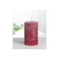 Rustic-pillar candle, 8 x 5 cm Ø, ruby-bordeaux (Personal Care)