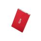 Bipra portable external hard drive (63.5 mm / 2.5 inch, USB 2.0, NTFS), Red Metallic Red 120 GB (optional)