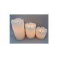Flameless Real Wax Candles CREAM NEW 3tlg.  with drops of wax, // Dimensions / Height: 5, 7.6 and 10.1cm // 5cm diameter.  // // No remote LED real wax candle, LED candle, wreath, christmas, lantern, light, lantern, table light, decorative, battery powered candle, electric kettle