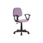 Office chair with armrests Armchair HOME, height adjustable castors pink fabric