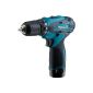 Cordless drill 10.8V in MAKPAC with 2 batteries + charger, but without lamp (tool)