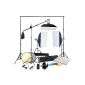 Full professional lighting kit Photo studio 3 softbox 50x70, Backgrounds, reflector, carrying case and accessories (Electronics)