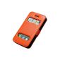 S View Cover iPhone 4 Protection Case Leather Case Cover Veritable Orange & Stand for iPhone 4s Flip cover leather case cover incidental protection (Leather Veritable + S window View window, Orange PREMIUM) (Clothing)