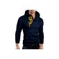 Grin & Bear slim fit Halfzip Jacket Hooded Pullover Hoodie Sweatshirt, GEC401 (Textiles)