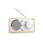 oneConcept Lausanne - Table AM ​​/ FM Radio 50's vintage style with AUX input and headphone jack - Oak