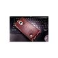 Original Akira Handmade genuine leather Samsung Galaxy Note 4 Special Edition Wallet Flip Cover Handmade Case Cover Case Flip Wallet Pen cowhide dark brown (Electronics)