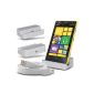 Nokia Lumia 920 microUSB Desk Top Charger Stand charger & Micro USB Data Sync Charging Cable 1 meter cable (white) of Spyrox (Electronics)