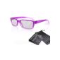 3D glasses for children - passive for TV and cinema - Purple / Transparent - compatible with Cinema 3D LG, Easy 3D from Philips, other passive 3D TVs from Sony, Panasonic, Toshiba and Hisense and theaters with RealD - with glasses bag and cleaning cloth (Electronics )