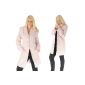 Elegant coat in thick jute optics knee-length jacket with pattern and button closure Business Club Leisure Party Pink White (Textiles)