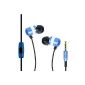 Headphones In-Ear with Microphone for HTC One M9, Samsung Galaxy S6, Wiko Reef & other smartphones, mobile phones, tablets & More, GOgroove AudiOHM RF, Artik Blue (Wireless Phone Accessory)