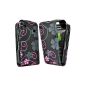 Master Accessory Leather Case for Samsung Galaxy Ace S5830 Black / Pink Flower (Accessory)