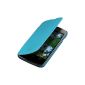kwmobile® practical and chic flap protective case for LG Google Nexus 4 in Light Blue (Wireless Phone Accessory)