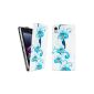 kwmobile® Chic Leatherette Case for Sony Xperia Z1 with magnetic closure - flower design.  Various designs available (Wireless Phone Accessory)