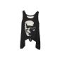 Women backless T-shirt / top with skull motif, Black (Textiles)