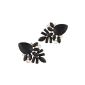 Yazilind earrings lovely black drop fish alloy crystal for women (Jewelry)