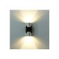 amzdeal® modern LED wall lamp Interior wall lamp corridor lamp lurleuchte energy saving lamp indoor lamp Interior light with all-aluminum housing (Warm White)