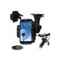 IMOOVE - Car Holder Suction Extra Forte with 360 ° rotation for fixing on Windshield on Grid Ventilation or Dashboard for Samsung i9500 Galaxy Ace S4 / S3 i9300 / i9100 S2 / S and Galaxy Note 2 & Note AUTO CHARGER + (electronic devices)