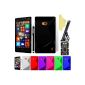BAAS® Nokia Lumia 930 - S-Line Silicone Gel Case + 2X Screen Protector Film + Stylus + Office Support (Electronics)