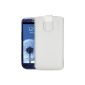 mumbi Genuine Leather Case for Samsung Galaxy S3 i9300 / S3 Neo bag (flap with retreat function) white (accessory)