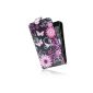 tinxi® leather flip case for Samsung Galaxy S2 i9100 Designs flowers and butterflies (Electronics)