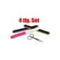 COM FOUR® nail file polishing file shape file manicure pedicure (Polishing Set + Nail scissors - 4PCS) (Health and Beauty)