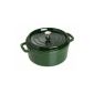 Dust Cocotte / Casserole with lid (24 cm, 3,8 L, suitable for induction, with a matt black enamel inside the pot) basil (household goods)