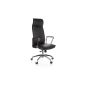 Amstyle Verona XXL executive chair leather office chair with 5-point synchronous mechanism up to 150 kg, black (household goods)