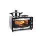 Klarstein Omnichef 23H mini oven small mini oven with spit, 2 hotplates (incl. Grill grate and baking tray, 1500 Watts, 23 liters, timer, stainless steel) black
