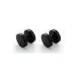 bkwear F54 2 Earrings Cheating-Plug Steel Black 10 mm Retractor Fake Plugs - Suitable for normal ear holes (Jewelry)
