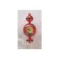 great nostalgia reflex hanger 14cm - blown bauble - painted red - 3 punctures gold - with gold mica - Christmas decorations - form blown Christmas decorations