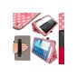 iGadgitz Retro Rose Polka Dot White Folio PU Leather Case Cover Case Cover For Samsung Galaxy Tab 3 8.0 
