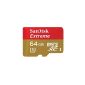 MicroSDXC memory card SanDisk Extreme 64GB Class 10 UHS-I U3 with a read speed of up to 60MB / s (064G-SDSDQXN-G46A) (Personal Computers)