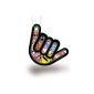 HANG LOOSE - NO WORRIES hand - Stickerbomb fragrance Tree Air Freshener - NEW CAR OR APPLE - Fuzzy Dice DUB OEM JDM - Dubway (Fragrance: Apple)