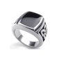 Konov jewelry men-s ring, stainless steel, Irish triangle knot Celtic Trinity knots signet ring, black silver - Gr.  59 (Jewelry)