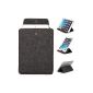 Mulbess - Universal 7/8 inches (22 cm x 13.5 cm) Tablet Sleeve Leather Carrying Case Cover Case with Stand Function (For Apple iPad mini Retina, Samsung Galaxy Tab / Pro / S 3/4 7.0 8.0 8.4, Acer Iconia B1 / A1 / W4, LG G Pad 8.3, Lenovo IdeaTab / Yoga, Asus MeMo Pad HD, Google Nexus, Medion LifePad S7852 / S7851 / E7315 / E7318, Odys Connect Pro 7 / Connect 8 + / titanium / Study Tab / Pedi Plus / Aria / Pro Q8, Intenso Tab 824 / 814S, Trekstor SurfTab Breeze / Ventos) Color Black (Electronics)