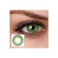 2 Green contact lenses without strength + 1 FREE container Yearly Disposable colored green contact lenses for all types of eyes (Personal Care)