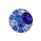 Morella Ladies Click-button pushbutton with blue zirconia (jewelry)