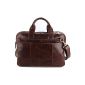 AB Earth Malette Men Genuine Leather laptop bag messenger bag M36brun (Luggage)