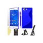 BAAS® Sony Xperia Z3 Compact - S-Line Silicone Gel Case + 2X Screen Protector Film + Stylus + Office Support (Electronics)