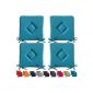 Set of 4 cakes chair united padded seat - Turquoise - 40x40x3.5cm - Today