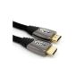 LCS - BLACK - 1M - Cable HDMI 1.4 - 2.0 - Professional - 3D - 4K Ultra HD 2160p - Full HD 1080p - Audio Return Channel (ARC) - Video Signal High performance with Ethernet - gold plated connectors (Electronics)
